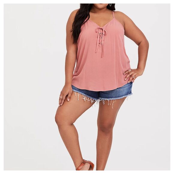 Torrid Pink Sophie Lace-Up Cami - Picture 4 of 7